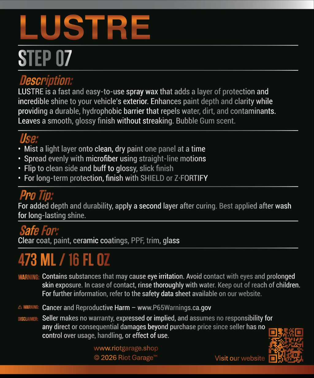 Riot Garage LUSTRE Spray Wax - Step 07