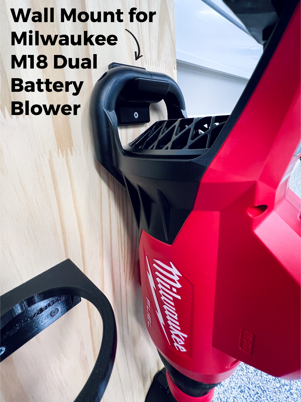 Wall Mount Kit for Milwaukee M18 FUEL Dual Battery Leaf Blower (2824-20)