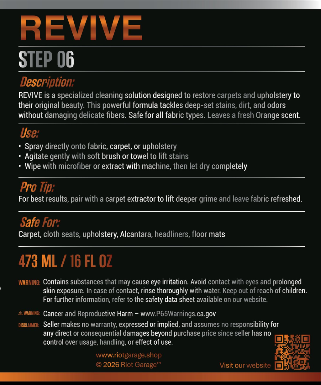 Riot Garage REVIVE Carpet & Upholstery Cleaner - Step 06