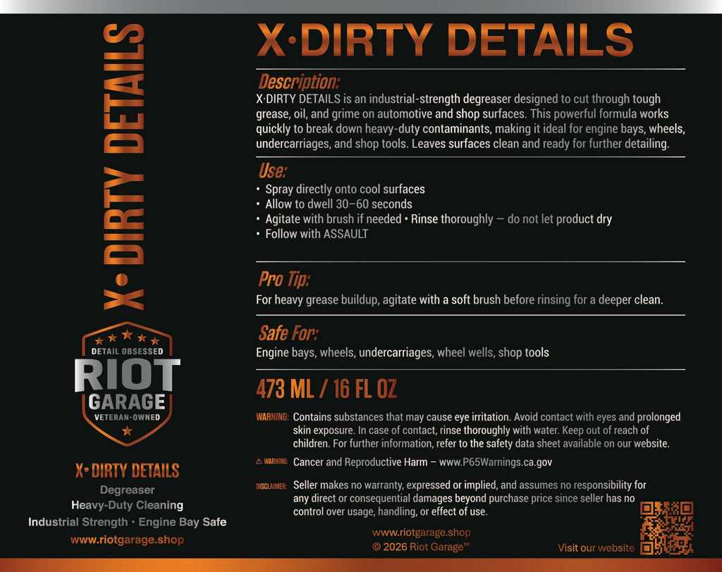 Riot Garage X-DIRTY DETAILS Heavy-Duty Degreaser